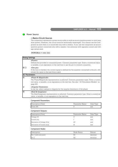 SIMPLORER User Manual V6.0 - FER-a