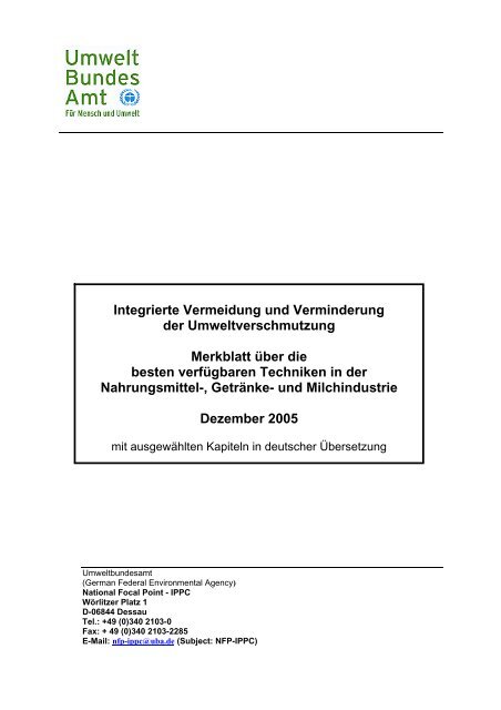 Integrierte Vermeidung Und Verminderung Der Umweltverschmutzung
