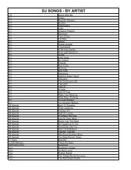 Tim Davies DJ Service 2012 Inventory by Artist