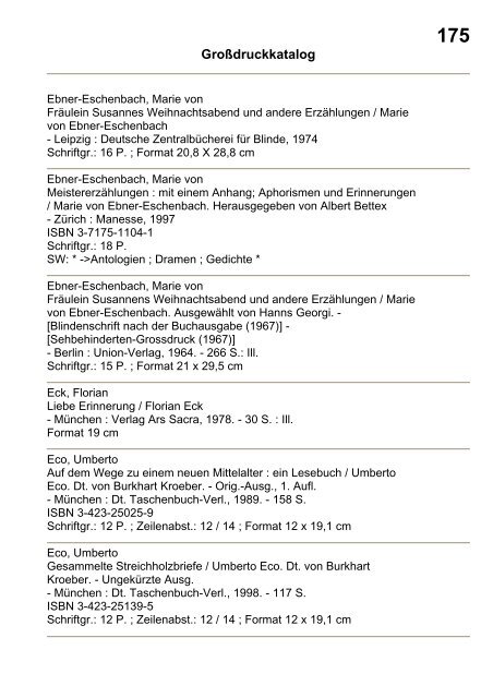 Katalog GroÃŸdruck - Deutsche Blindenstudienanstalt e.V.