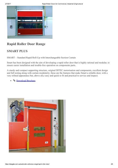 Rapid Roller Doors for Commercial, Industrial & Agricultural