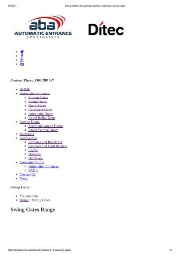 Swing Gates, Swing Gates Sydney, Automatic Swing Gates