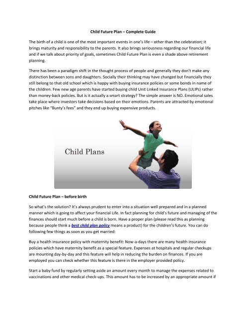 Child Future Plan – Complete Guide