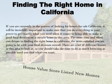 Homes For Sale in California