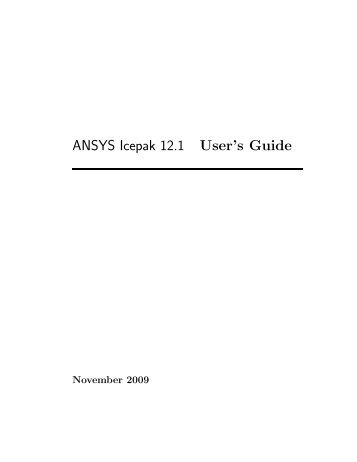 ANSYS Icepak 12.1 User's Guide