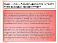 How Global Aggregators can improve your business productivity