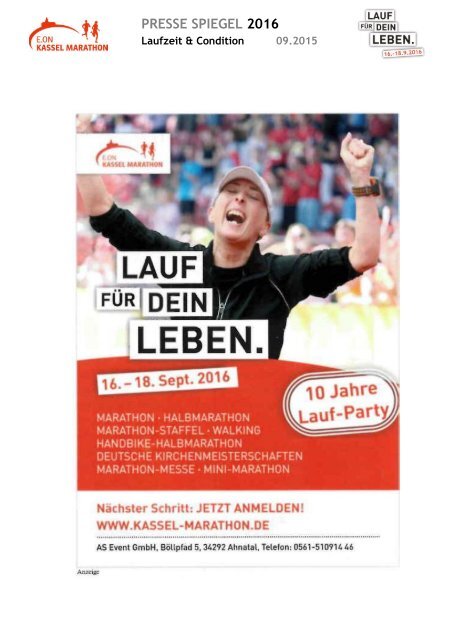 Pressespiegel E.ON Kassel Marathon 2016