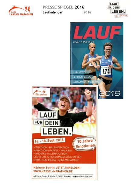 Pressespiegel E.ON Kassel Marathon 2016