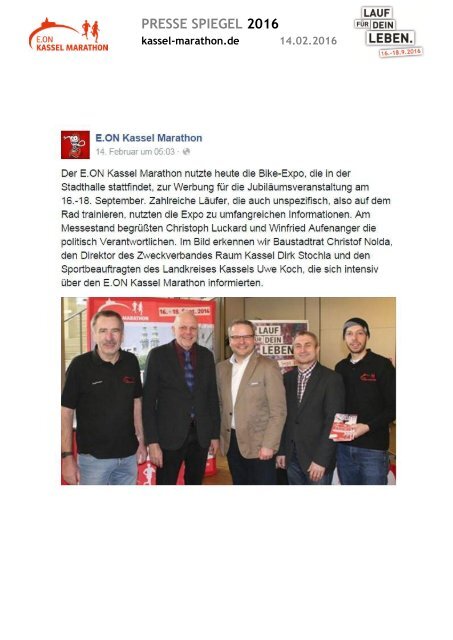 Pressespiegel E.ON Kassel Marathon 2016