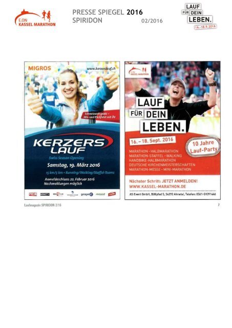 Pressespiegel E.ON Kassel Marathon 2016