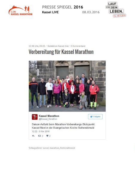 Pressespiegel E.ON Kassel Marathon 2016