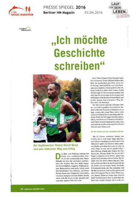 Pressespiegel E.ON Kassel Marathon 2016