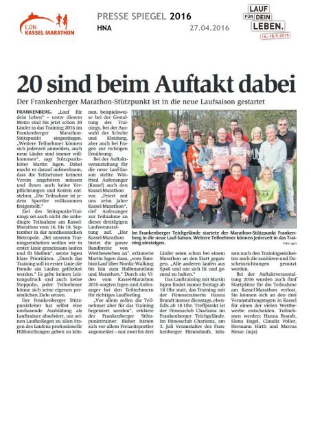 Pressespiegel E.ON Kassel Marathon 2016