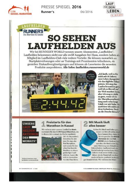 Pressespiegel E.ON Kassel Marathon 2016