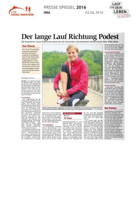 Pressespiegel E.ON Kassel Marathon 2016