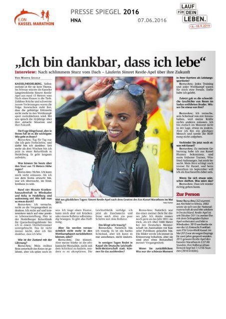 Pressespiegel E.ON Kassel Marathon 2016