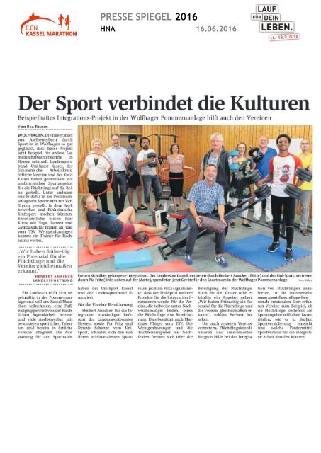 Pressespiegel E.ON Kassel Marathon 2016