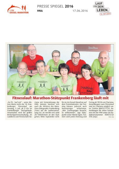 Pressespiegel E.ON Kassel Marathon 2016