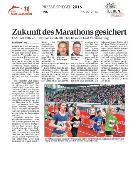 Pressespiegel E.ON Kassel Marathon 2016