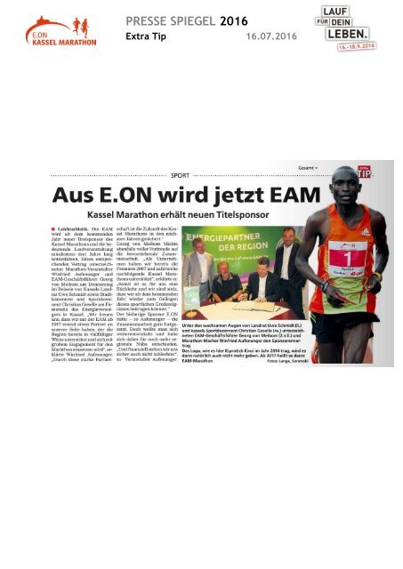 Pressespiegel E.ON Kassel Marathon 2016