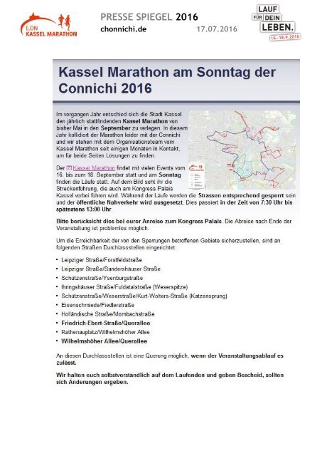 Pressespiegel E.ON Kassel Marathon 2016