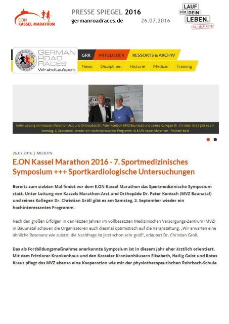 Pressespiegel E.ON Kassel Marathon 2016