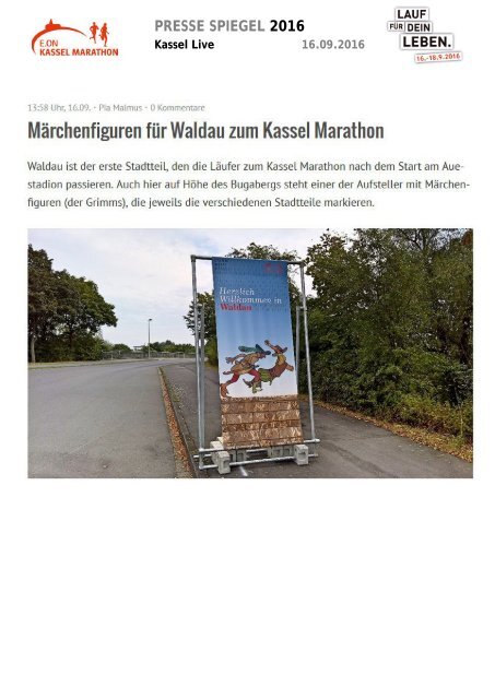 Pressespiegel E.ON Kassel Marathon 2016