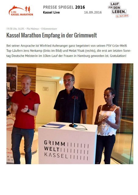 Pressespiegel E.ON Kassel Marathon 2016