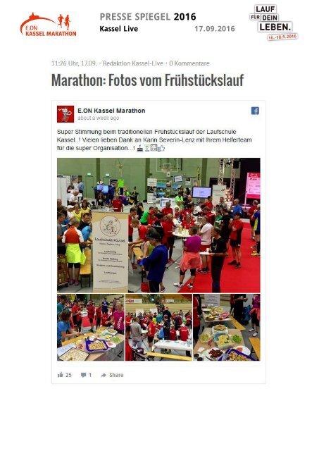 Pressespiegel E.ON Kassel Marathon 2016