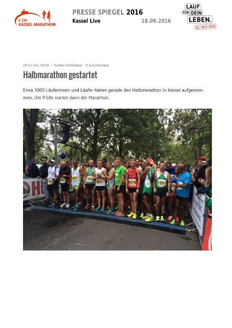 Pressespiegel E.ON Kassel Marathon 2016