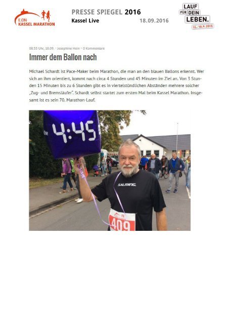 Pressespiegel E.ON Kassel Marathon 2016