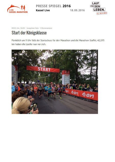 Pressespiegel E.ON Kassel Marathon 2016