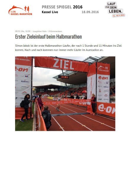 Pressespiegel E.ON Kassel Marathon 2016