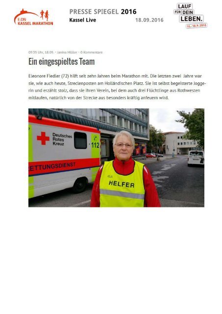 Pressespiegel E.ON Kassel Marathon 2016