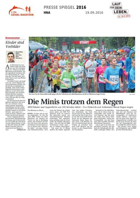 Pressespiegel E.ON Kassel Marathon 2016