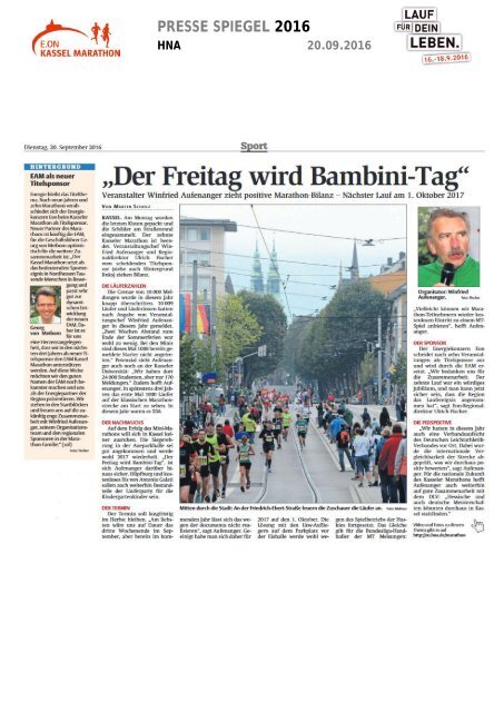 Pressespiegel E.ON Kassel Marathon 2016