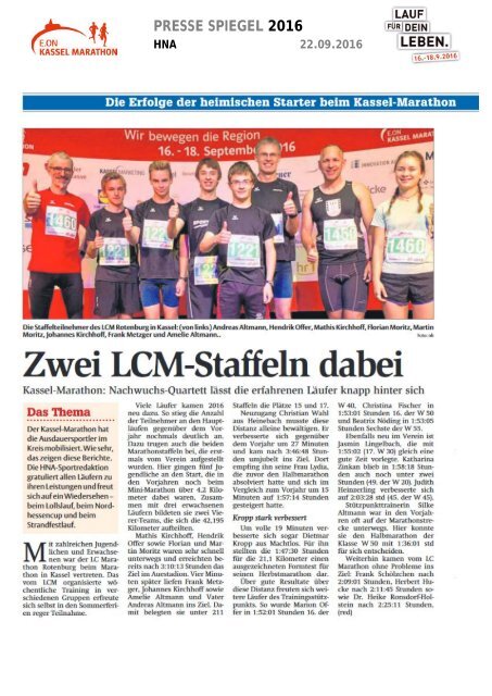 Pressespiegel E.ON Kassel Marathon 2016