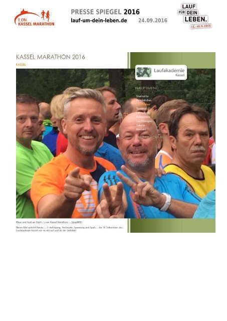 Pressespiegel E.ON Kassel Marathon 2016