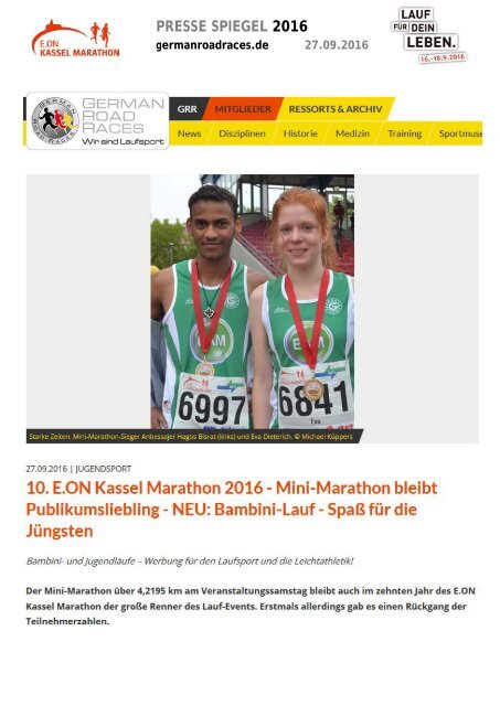 Pressespiegel E.ON Kassel Marathon 2016