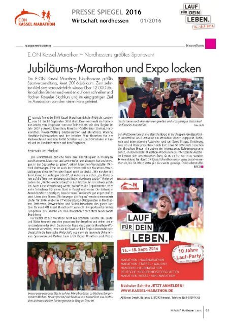 Pressespiegel E.ON Kassel Marathon 2016