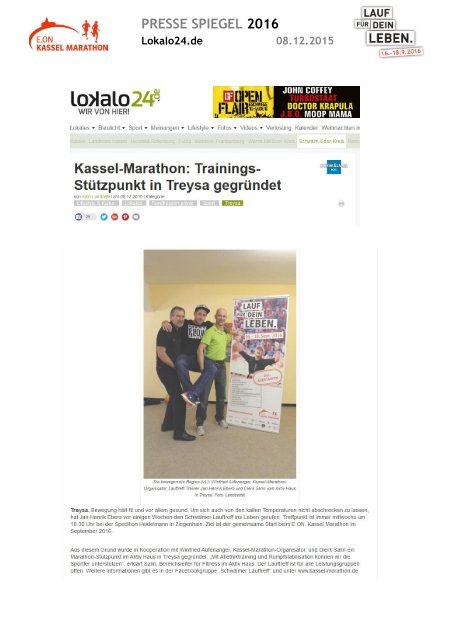 Pressespiegel E.ON Kassel Marathon 2016