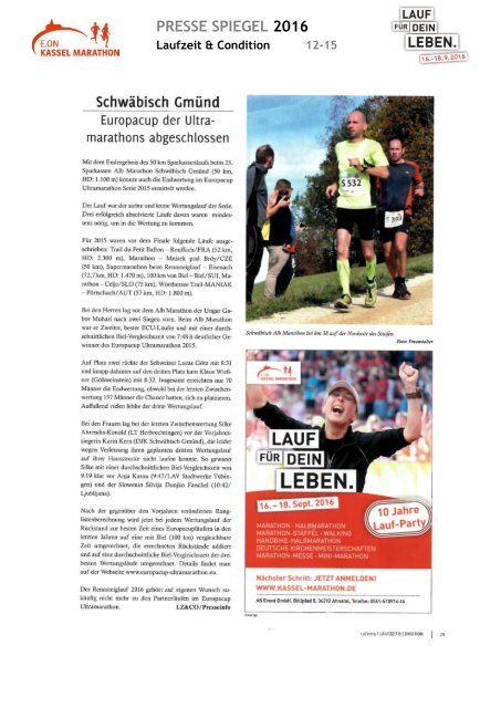 Pressespiegel E.ON Kassel Marathon 2016