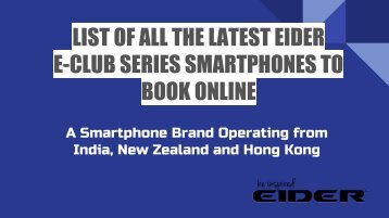 A Smartphone Brand Operating from India, New Zealand and Hong Kong