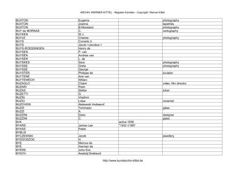 PDF: Gesamtübersicht Künstler-Archiv - Archiv Werner Kittel
