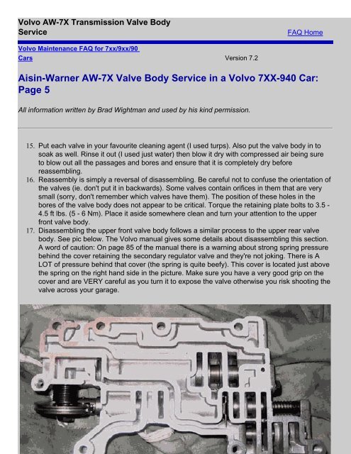 Volvo Maintenance Hints for 7xx/9xx - Bill Garland's Nuclear ...