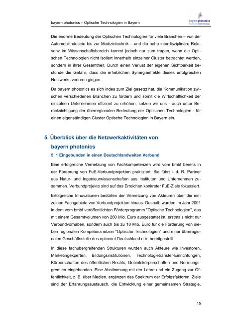 Optische Technolgien in Bayern Kurzstudie - bayern photonics eV