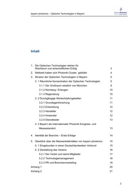 Optische Technolgien in Bayern Kurzstudie - bayern photonics eV