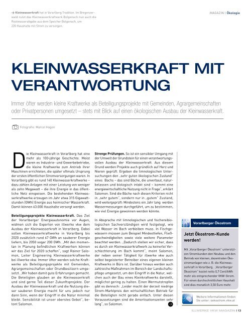 Illwerke VKW Magazin Ausgabe 30