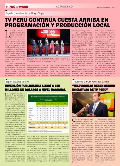 REVISTA PERÚ TV RADIOS Ene - Feb 2017  