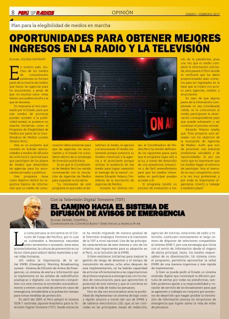 REVISTA PERÚ TV RADIOS Ene - Feb 2017  